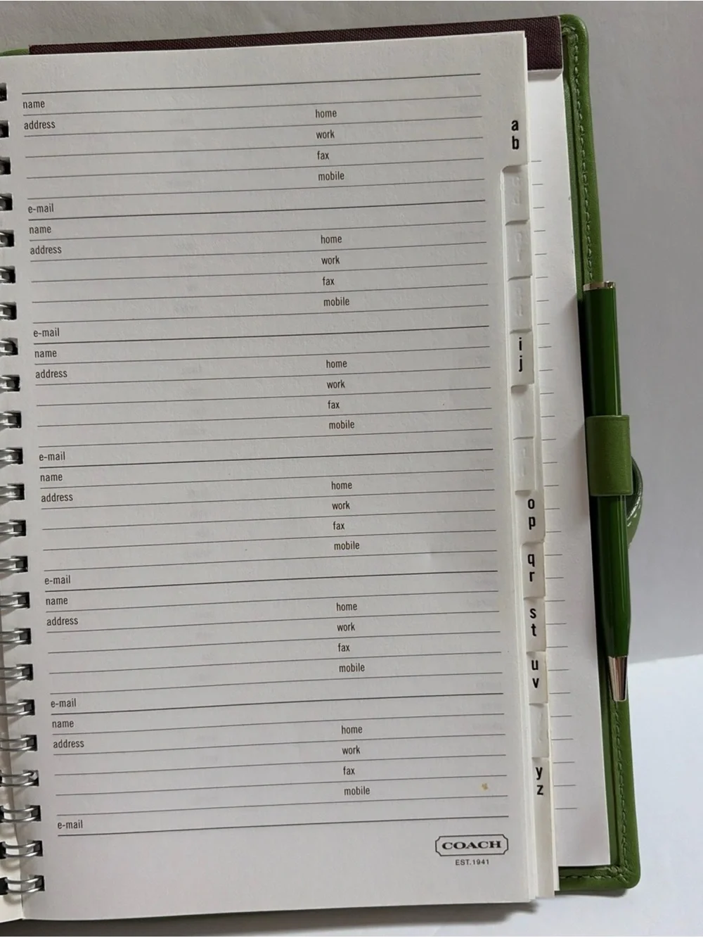 Share Coach Leather Agenda Planner Organizer Green 6
